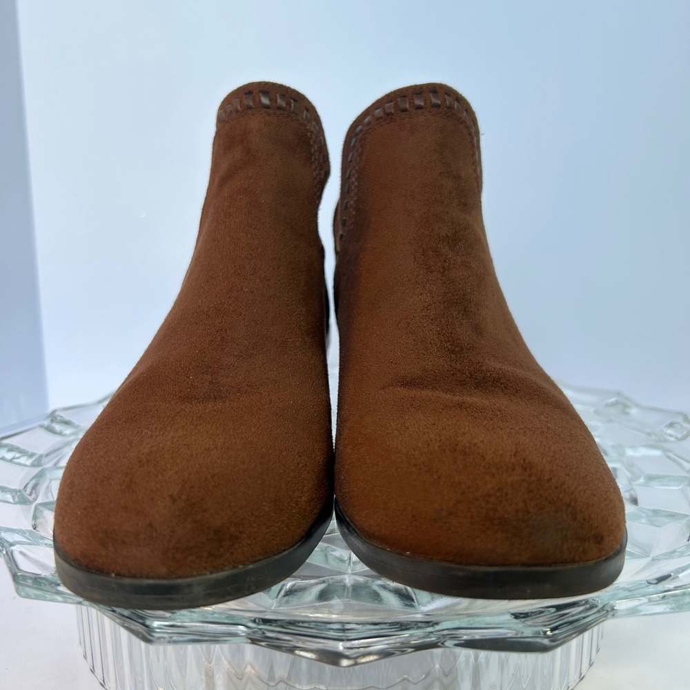 New Directions Brown Suede Ankle Booties‎ Women's 6.5M Casual Shoes